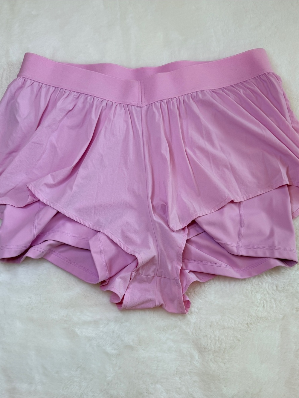POPFLEX Bubblegum Pink Ruffle Athletic Skort Shorts